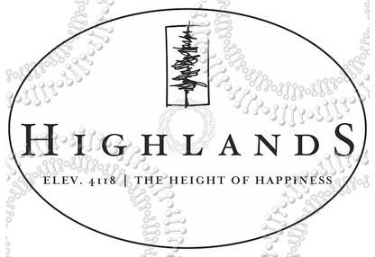 Highlands, NC - White Tree Decal