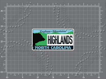 Highlands, NC - Bear License Plate Decal