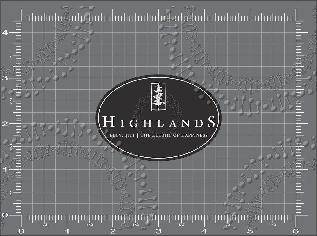 Highlands, NC - Black Tree Decal