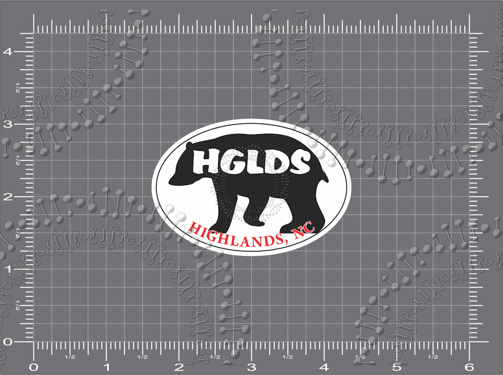 Highlands, NC - HGLDS Bear Silhouette Decal