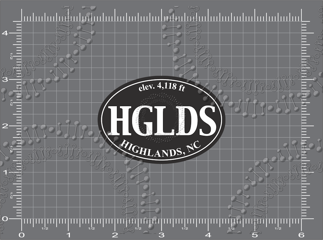 Highlands, NC - HGLDS Black Decal