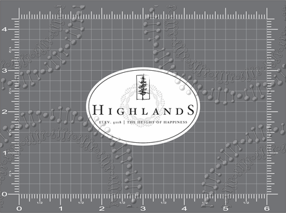 Highlands, NC - White Tree Decal