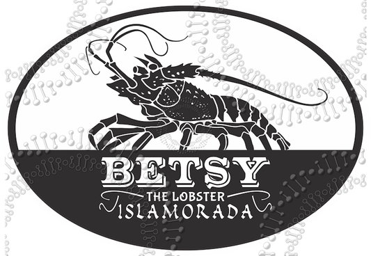 Islamorada, FL - Betsy the Lobster - Black Decal