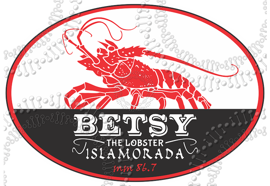 Islamorada, FL - Betsy the Lobster -Red and Black Stripe Decal