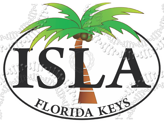 Islamorada, FL - Isla Palm Tree Decal