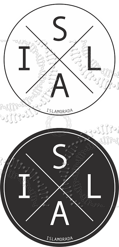 Islamorada, FL - Isla X Black and White Decal