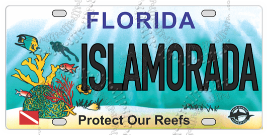 Islamorada, FL - Islamorada Reef License Plate Decal