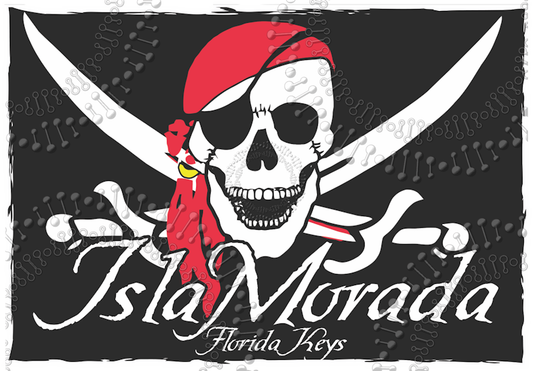 Islamorada, FL - Pirate Flag Decal