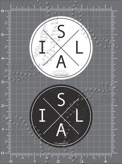 Islamorada, FL - Isla X Black and White Decal