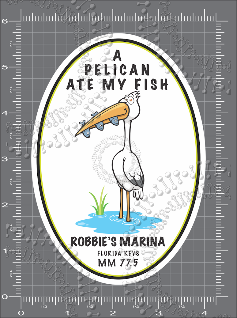 Islamorada, FL - Robbies Pelican Decal