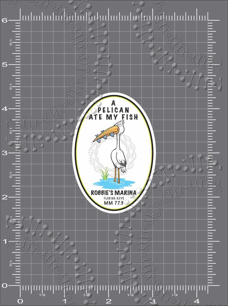 Islamorada, FL - Robbies Pelican Decal