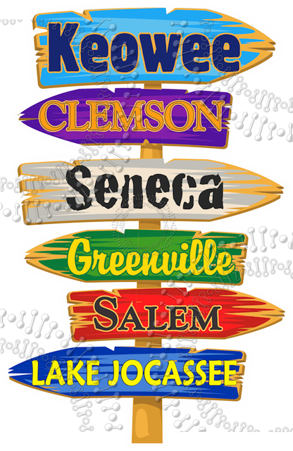 Keowee, SC - Directional Sign Decal