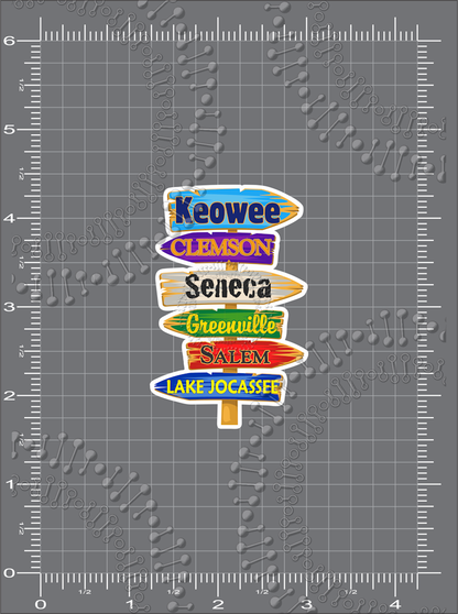 Keowee, SC - Directional Sign Decal