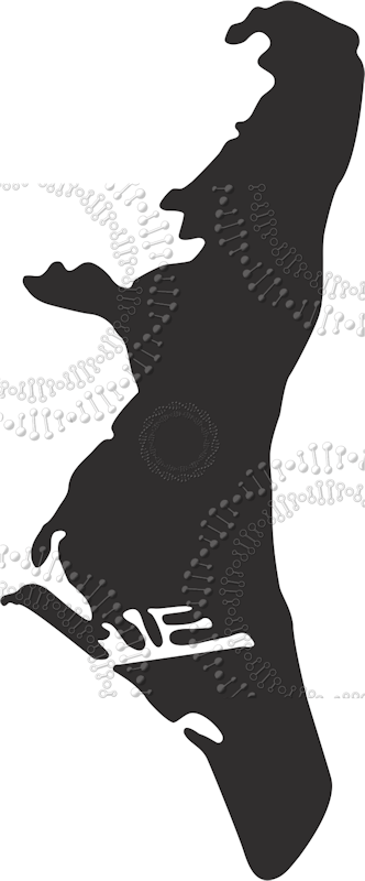 Key Biscayne, FL - Black Island Shape Decal