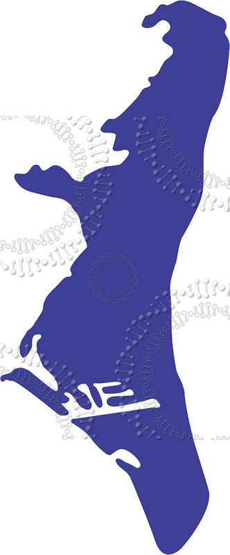 Key Biscayne, FL - Blue Island Shape Decal