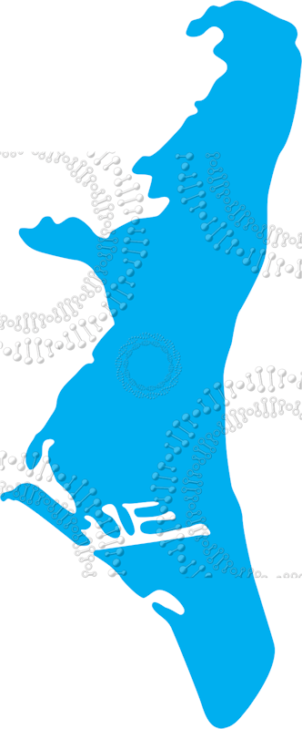 Key Biscayne, FL - Cyan Island Shape Decal