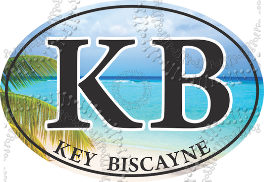 Key Biscayne, FL - KB Beach Oval Decal