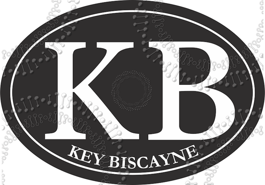 Key Biscayne, FL - KB Black Oval Decal