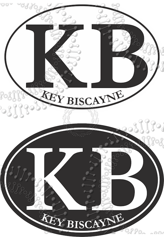 Key Biscayne, FL - KB Black and White Oval Decal