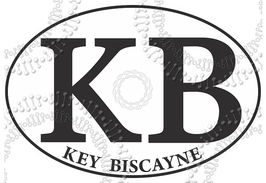 Key Biscayne, FL - KB White Oval Decal