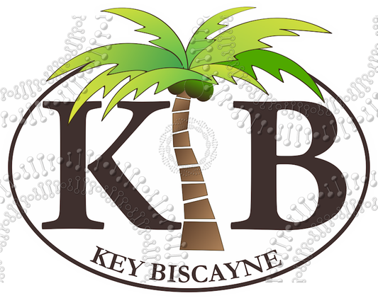 Key Biscayne, FL - KB with Palm Treee Decal