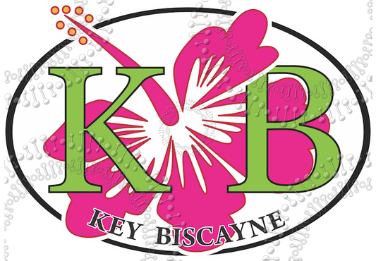 Key Biscayne, FL - KB with Pink Hibiscus Decal