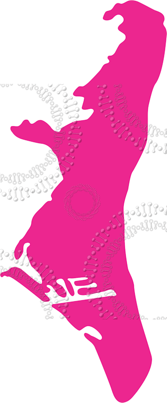 Key Biscayne, FL - Pink Island Shape Decal