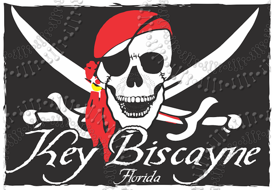 Key Biscayne, FL - Pirate Flag Decal