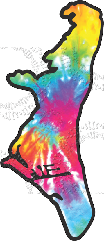 Key Biscayne, FL - Tie Dye Island Shape Decal