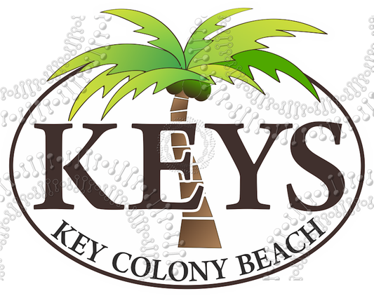 Key Colony Beach, FL - Keys with Palm Tree Decal