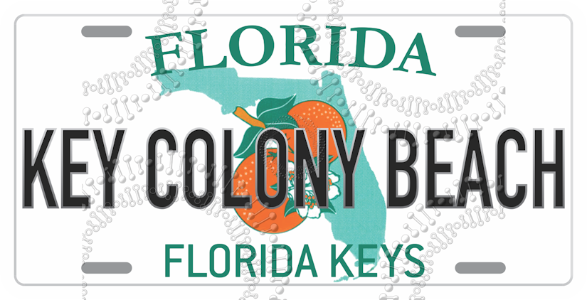 Key Colony Beach, FL - License Plate Decal