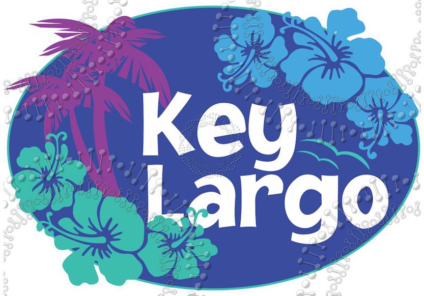 Key Largo, FL - Aloha Blue Key Largo Decal