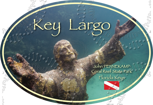 Key Largo, FL - Christ of the Abyss Dive Flag Decal