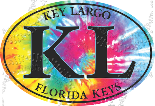 Key Largo, FL - KL Tie Dye Decal