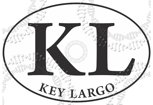 Key Largo, FL - KL White Oval Decal