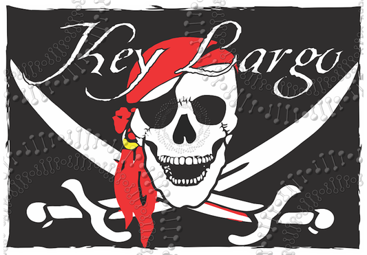 Key Largo, FL - Pirate Flag Decal