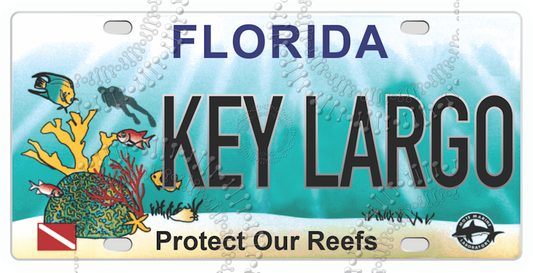 Key Largo, FL - Reef License Plate Decal