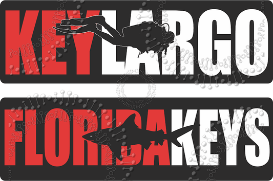 Key Largo, FL - Scuba Key Largo and Florida Keys Decal