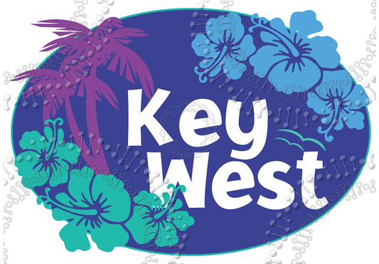 Key West, FL - Aloha Blue Decal