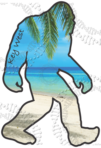 Key West, FL - Bigfoot Beach Decal