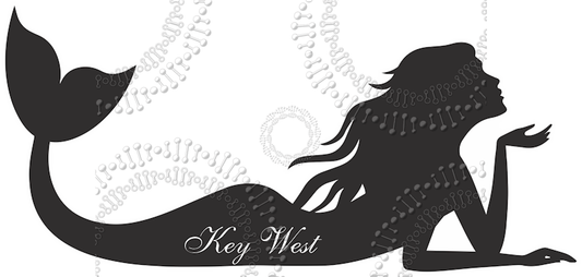 Key West, FL - Black Lying Mermaid