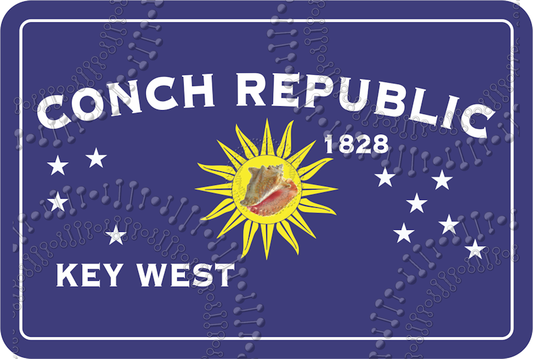 Key West, FL - Conch Republic Flag Decal