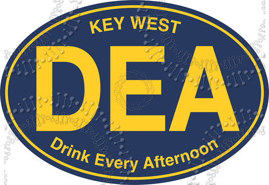 Key West, FL - DEA Drink Every Afternoon Decal