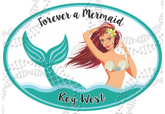 Key West, FL - Forever a Mermaid Decal