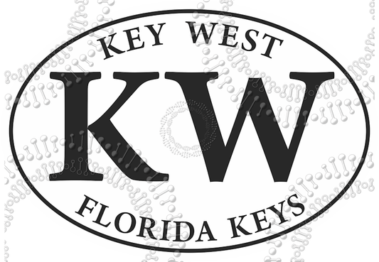 Key West, FL - KW White Decal