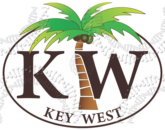 Key West, FL - KW with Palm Tree