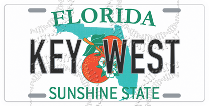 Key West, FL - License Plate Decal