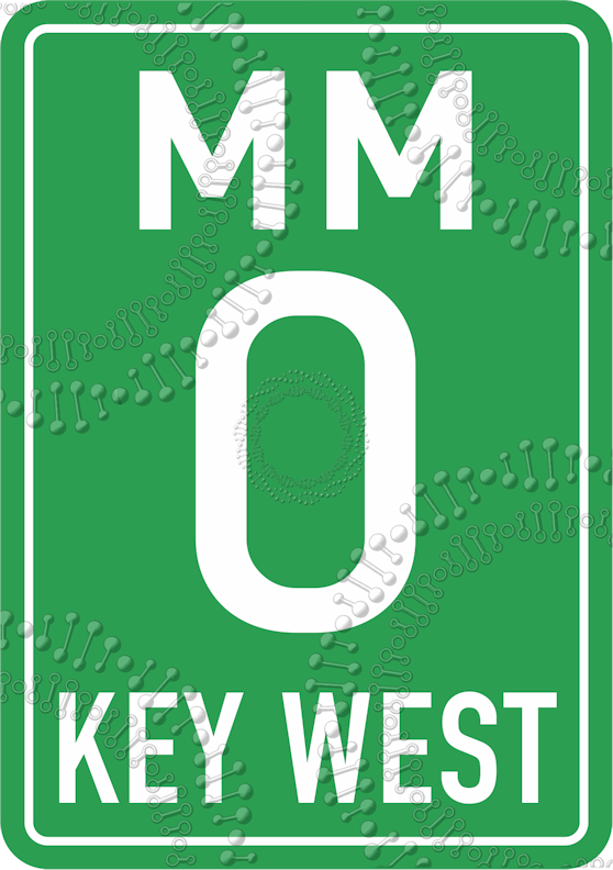 Key West, FL - Mile Marker 0 Decal