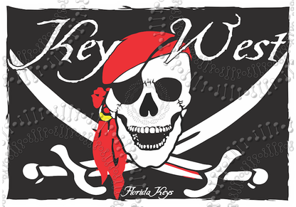 Key West, FL - Pirate Flag Decal