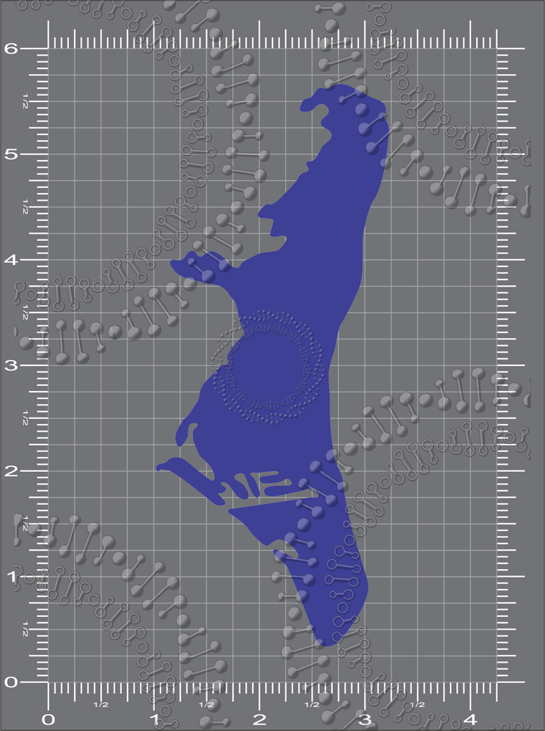 Key Biscayne, FL - Blue Island Shape Decal